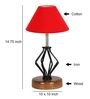 Red Shade Table Lamp With Shade Table Lamp With Wood & Iron Base