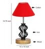 Red Shade Table Lamp With Shade Table Lamp With Wood & Iron Base