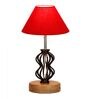 Red Shade Table Lamp With Shade Table Lamp With Wood & Iron Base