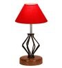 Red Shade Table Lamp With Shade Table Lamp With Wood & Iron Base