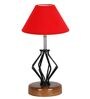 Red Shade Table Lamp With Shade Table Lamp With Wood & Iron Base