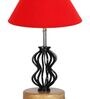 Red Shade Table Lamp With Shade Table Lamp With Wood & Iron Base
