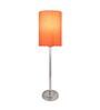 Red Shade Table Lamp With Stainless Steel Base