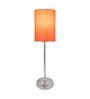 Red Shade Table Lamp With Stainless Steel Base