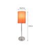 Red Shade Table Lamp With Stainless Steel Base