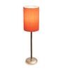 Red Shade Table Lamp With Stainless Steel Base