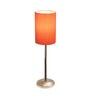 Red Shade Table Lamp With Stainless Steel Base