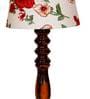 Rocky Red Fabric Shade Night Lamp With Wood Base