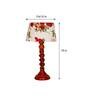 Vicenza Red Fabric Shade Night Lamp With Wood Base