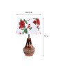 Blender Red Fabric Shade Night Lamp With Wood Base