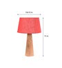 Elvis Red Fabric Shade Night Lamp With Wood Base