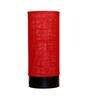 Bow Red Natural Fiber Shade Table Lamp With Wood Base