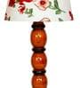 Colonial Red Fabric Shade Night Lamp With Wood Base
