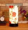 Demis Red Fabric Shade Table Lamp With Wood Base