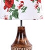 Blender Red Fabric Shade Night Lamp With Wood Base