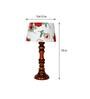Marsden Red Fabric Shade Night Lamp With Wood Base