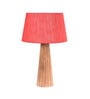 Elvis Red Fabric Shade Night Lamp With Wood Base