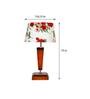 Messina Red Fabric Shade Night Lamp With Wood Base