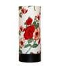 Demis Red Fabric Shade Table Lamp With Wood Base