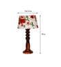Rocky Red Fabric Shade Night Lamp With Wood Base