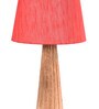 Elvis Red Fabric Shade Night Lamp With Wood Base