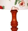Euclid Red Fabric Shade Night Lamp With Wood Base