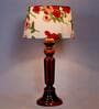 Timaru Red Fabric Shade Night Lamp With Wood Base