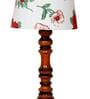 Marsden Red Fabric Shade Night Lamp With Wood Base