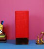Mabel Red Natural Fiber Shade Table Lamp With Wood Base