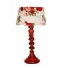 Vicenza Red Fabric Shade Night Lamp With Wood Base