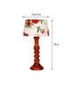 Euclid Red Fabric Shade Night Lamp With Wood Base