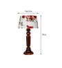 Timaru Red Fabric Shade Night Lamp With Wood Base