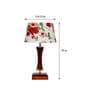 Lecce Red Fabric Shade Night Lamp With Wood Base