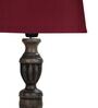 Red Shade Table Lamp With Wooden Base
