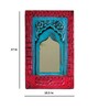 Red Shekhawati Jharokha Wooden Wall Mirror