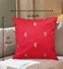 Red Silk blend Banarasi Chanderi Zari 16x16 inches Cushion Covers (Set of 2)