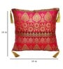 Red Traditional Silk Blend 16 x 16 Inches Cushion Covers (Set of 2)