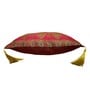 Red Traditional Silk Blend 16 x 16 Inches Cushion Covers (Set of 2)