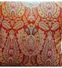Red Silk blend Woven Brocade 16x16 inches Cushion Covers (Set of 2)