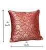 Red Silk blend Zari Woven Brocade 16x16 inches Cushion Covers (Set of 2)