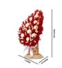 Red Inverted Heart Shaped Sola Natural Dried Flowers On Conical Wooden Base
