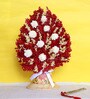 Red Inverted Heart Shaped Sola Natural Dried Flowers On Conical Wooden Base