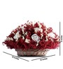 Red Sola Natural Dried Flowers In Kashmiri Basket