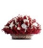 Red Sola Natural Dried Flowers In Kashmiri Basket