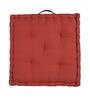 Red Solid Cotton 16x16 Inches Floor Cushion