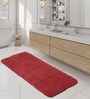 Red Solid 100% Polyester AntiSkid Bathmat