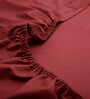 Red Solid 200 TC Cotton Queen Sized Fitted Bed Sheets with 2 Pillow Covers
