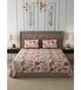 Red Floral 240 TC Cotton Double Bedsheet With 2 Pillow Covers Collection