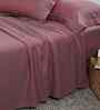 Red Solid 300 TC Cotton King Size Bed Sheet with 2 Pillow Covers 24 Collection