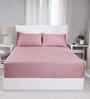 Red Solid 300 TC Cotton King Size Bed Sheet with 2 Pillow Covers 24 Collection